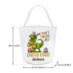 Personalisierte Don't Touch My Easter Eggs Animal Canvas Eimer Korb mit Namen Osterei Jagd Ostern Party Favors Geschenk für Kinder