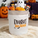 Personalised Bat Spider Hat Boo Basket Design Sweets Basket with Name Halloween Trick or Treat Activity Gift for Kids Teens
