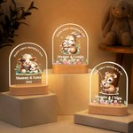 Lámpara de noche LED personalizada con nombre y base de madera para el Día de la Madre, regalo de Navidad para la madre y el niño