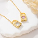 Personalisierte Liebe Schloss Herz Birthstone Medaillon Halskette mit Namen zierlichen Schmuck Geburtstag Jahrestag Geschenk für Frauen