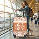 Personalized Multicolor Floral Design 18-32 Inches Luggage Cover with Initial and Name Travel Accessories Birthday Gift for Travel Lovers Friends
