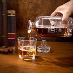 Personalised The Legend Has Retired Whiskey Decanter Glass with Date and Name Retirement Christmas Gift for Grandad