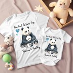 Onesie T-shirt Personnalisé avec Noms Papa et Bébé Thème Our First Father's Day Cadeau Fête des Pères pour Nouveau Papa Bébé Nouveau-né