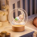 Personalised 3D Photo Moon Cloud Baby Sleeping Doll Acrylic Night Light with Name Room Decor Baby Shower Birthday Gift for Newborns