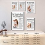 Personalized The Best Dad Mom Times Poster Canvas Painting Wall Art with Text and Photo Home Decor Housewarming Gift for New Parents