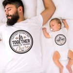 Personalizado Nuestro Primer Día del Padre Juntos Salud 100% Algodón Camiseta Bebé Onesie Conjunto a Juego Día del Padre para el Nuevo Papá Bebé