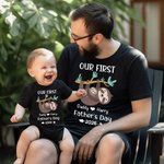 Personalized Sloth Father and Son Our First Father’s Day Together Shirt Parent Child Outfit Father's Day Gift Baby Shower Gift