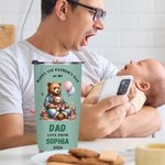 Spersonalizowany kubek Family Bear Happy 1st Father's Day o pojemności 20 uncji ze słomką i szczoteczką Prezent na Dzień Ojca dla taty i dziadka