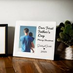 Personalized Our First Father's Day  Photo Frame with Folding Stand and Hanger Baby Picture Frame for New Daddy Birthday Father's Day Christmas Gift