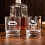 Verre à Whisky 295ml Personnalisé avec Date et Nom Cadeau Anniversaire Fête des Pères pour Papa Grand-père
