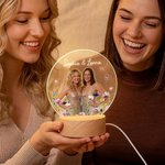 Gepersonaliseerd Bloem Vlinders Foto LED Acryl Nacht Licht Bureau Decor Verjaardag Verjaardag Cadeau voor Besties Zussen