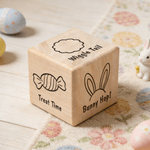 Gepersonaliseerde Bunny Kip Paasei Houten Dobbelstenen Grappig Party Speelgoed Paascadeau voor kinderen Tieners Familie