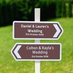 Personalized Metal Arrow Wedding Sign with Text Wedding Reception Signage Direction Preparing Gift for Newlyweds