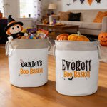 Personalised Bat Spider Hat Boo Basket Design Sweets Basket with Name Halloween Trick or Treat Activity Gift for Kids Teens