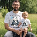 Onesie T-shirt Personnalisé avec Noms Papa et Bébé Thème Our First Father's Day Cadeau Fête des Pères pour Nouveau Papa Bébé Nouveau-né