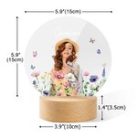 Gepersonaliseerd Bloem Vlinders Foto LED Acryl Nacht Licht Bureau Decor Verjaardag Verjaardag Cadeau voor Besties Zussen