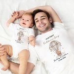 Henkilökohtainen Ensimmäinen Isänpäivä 100% puuvilla T-paita Baby Bodysuit Matching Set nimi ja päivämäärä Isänpäivä vuosipäivä lahja perheelle