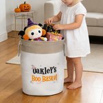 Personalised Bat Spider Hat Boo Basket Design Sweets Basket with Name Halloween Trick or Treat Activity Gift for Kids Teens