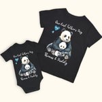 Onesie T-shirt Personnalisé avec Noms Papa et Bébé Thème Our First Father's Day Cadeau Fête des Pères pour Nouveau Papa Bébé Nouveau-né