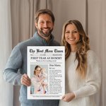 Personalized The Best Dad Mom Times Poster Canvas Painting Wall Art with Text and Photo Home Decor Housewarming Gift for New Parents