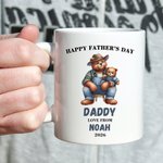 Tazza in ceramica personalizzata con nome per la festa del papà, regalo di compleanno per papà e nonno.