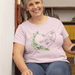 Tee-shirt personnalisé avec noms, fleur de naissance, coeur, mains dans les mains, multicolore, 100 % coton, fête des mères, cadeau de vacances pour les mamans et les grands-mères