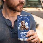 Spersonalizowany kubek Family Bear Happy 1st Father's Day o pojemności 20 uncji ze słomką i szczoteczką Prezent na Dzień Ojca dla taty i dziadka