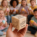 Gepersonaliseerde Bunny Kip Paasei Houten Dobbelstenen Grappig Party Speelgoed Paascadeau voor kinderen Tieners Familie