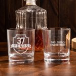 Gepersonaliseerde Luxe 10oz Naam Whiskeyglas met Jaar en Tekst Pensioen Vaderdag Cadeau voor Man Wijnliefhebber