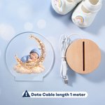 Personalised 3D Photo Moon Cloud Baby Sleeping Doll Acrylic Night Light with Name Room Decor Baby Shower Birthday Gift for Newborns