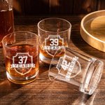 Gepersonaliseerde Luxe 10oz Naam Whiskeyglas met Jaar en Tekst Pensioen Vaderdag Cadeau voor Man Wijnliefhebber