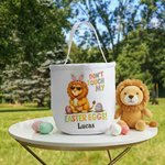Personalisierte Don't Touch My Easter Eggs Animal Canvas Eimer Korb mit Namen Osterei Jagd Ostern Party Favors Geschenk für Kinder
