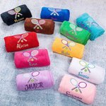 Toalla personalizada bordada multicolor con nombre accesorio deportivo regalo de cumpleaños para jugador de tenis y entrenador
