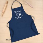 Gepersonaliseerd Geborduurd Bak Thema Multicolor Verstelbaar Linnen Schort met Zak en Naam Verjaardagsgeschenk voor Kookliefhebbers