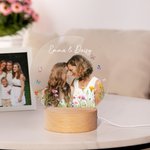 Gepersonaliseerd Bloem Vlinders Foto LED Acryl Nacht Licht Bureau Decor Verjaardag Verjaardag Cadeau voor Besties Zussen