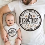 Personalizado Nuestro Primer Día del Padre Juntos Salud 100% Algodón Camiseta Bebé Onesie Conjunto a Juego Día del Padre para el Nuevo Papá Bebé