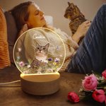 Gepersonaliseerd Bloem Vlinders Foto LED Acryl Nacht Licht Bureau Decor Verjaardag Verjaardag Cadeau voor Besties Zussen