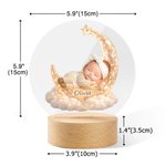 Personalised 3D Photo Moon Cloud Baby Sleeping Doll Acrylic Night Light with Name Room Decor Baby Shower Birthday Gift for Newborns