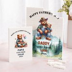 Personalisierte niedlichen Cartoon umarmen Bär Bauklötze Puzzles mit Namen und Titel Vatertag Geburtstag Geschenk für Papa Opa