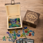 Personalised Compatible with MTG Faction Totems Power Toughness Counters Wooden Storage Box Set with Name TCG Accessory Gift for Planeswalkers