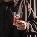 Verre à Whisky 295ml Personnalisé avec Date et Nom Cadeau Anniversaire Fête des Pères pour Papa Grand-père