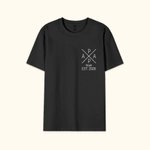 Personalized Papa Monogram Minimalist Style 100% Cotton T-shirt with Name Date Birthday Father's Day Gift for Dad Husband