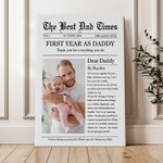Personalized The Best Dad Mom Times Poster Canvas Painting Wall Art with Text and Photo Home Decor Housewarming Gift for New Parents