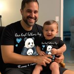 Onesie T-shirt Personnalisé avec Noms Papa et Bébé Thème Our First Father's Day Cadeau Fête des Pères pour Nouveau Papa Bébé Nouveau-né