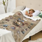 Gepersonaliseerde Zachte Veelkleurige Deken met Dinosaurus-thema en Naam Woondecoratie en Verjaardagscadeau voor Kinderen en Dinosaurusliefhebbers
