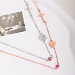 Personalizada Flor de Nacimiento Birthstone Cruz Collar con Nombre Joyería Religiosa Cumpleaños Aniversario Regalo para Mujeres Cristianas