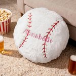 Personalised Embroideried Baseball Basketball Sport Balls Soft Cushion with Name Home Decor Birthday Gift for Football Volleyball Soccer Player