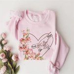 Personlig mamma og barn hender hjerte fødsel blomst flerfarget genser hettegenser med navn mors dag minnedag gave til mamma bestemor