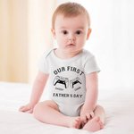 Conjunto personalizado de consola de juegos Camisa a juego para papá y bebé Nuestro primer día del padre Ropa casual diaria Regalo para el padre Nuevo papá