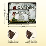 Personalized Vintage Cartoon Character Tinplate Garden Sign with Name Garden Decoration Birthday Gift for Gardening Lovers Grandparents